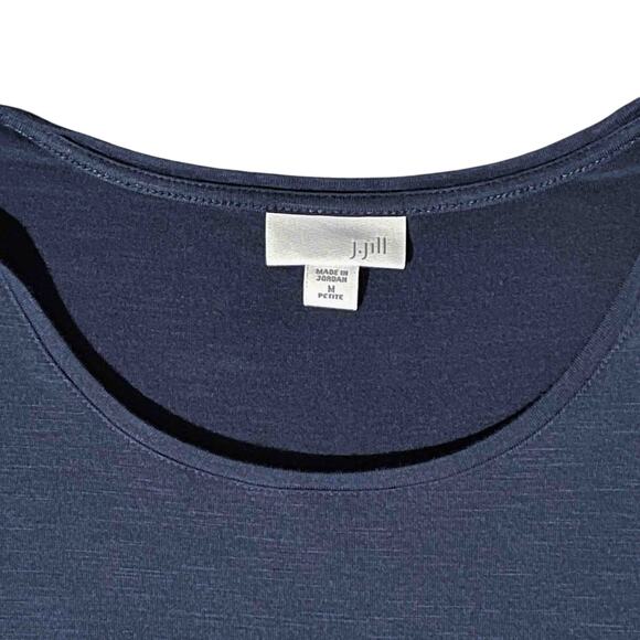 J Jill Women's Scoop-Neck Stretch Cuffed Sleeve Knit Tee Dress Navy Blue Size MP - Picture 7 of 10